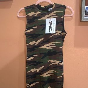 Naked Wardrobe • Army Print Sleeveless Jumpsuit